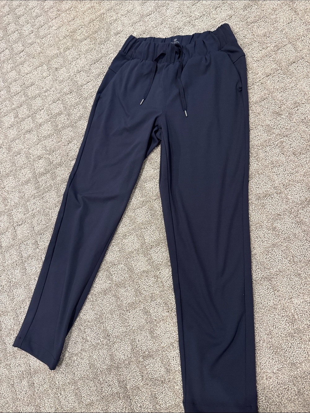 Talbots Navy Straight-Leg Drawstring Travel Pants